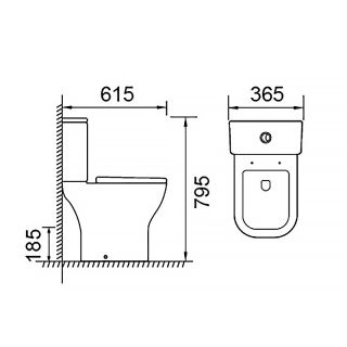 Унитаз-компакт Azario Nigel AZ-55T напольный, безободковый, слив торнадо